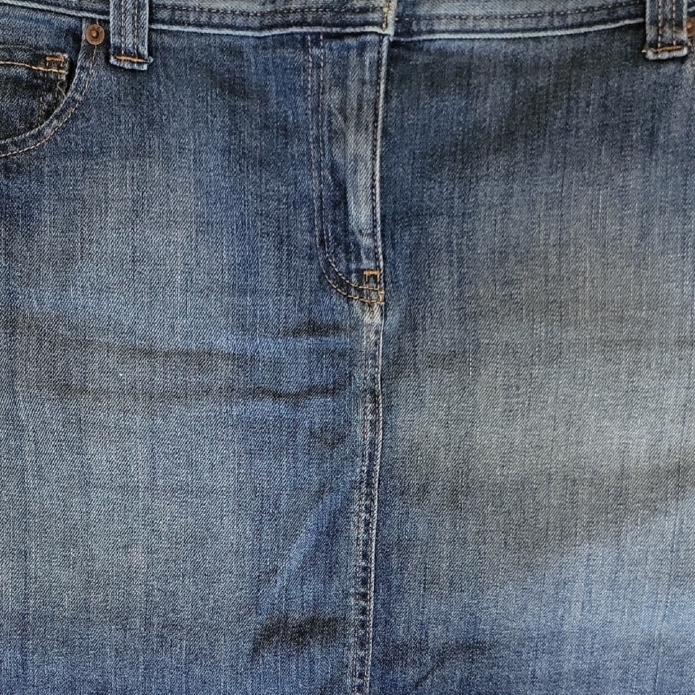 Tommy Hilfiger Size 14 Dark Blue Distressed Denim Mini Skirt - Picture 5 of 14